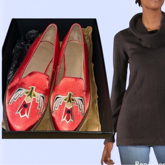 Australia Luxe Collective Bali Red Shoes Platform Loafers - Picture 1 of 4